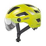 ABUS Stadthelm Hyban 2.0 ACE - Fahrradhelm mit Visier, Licht und ABS-Hartschale - für Damen und Herren - Gelb, Größe M​