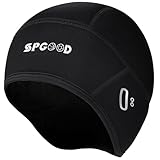 SPGOOD Fahrrad Mütze Radmütze Helm Unterziehmütze Herren/Damen Fahrrad Kappe Sportmütze Laufmütze Bike Warm Cap Winter Winddichte Wintermütze Atmungsaktiv Helmmütze(Schwarz)