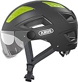 ABUS Stadthelm Hyban 2.0 ACE - Fahrradhelm mit Visier, Licht und ABS-Hartschale - für Damen und Herren - Grau (titan), Größe XL
