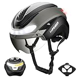LUMDEER Fahrradhelm Herren und Damen mit Licht und Visier, Fahrrad Helm Blinker und Bremslicht 2.0 Selbsttönende Gläser,E Scooter Helm Erwachsene mit LED Vorne und Hinten,Roller Helm mit Fernbedienung