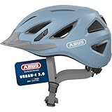 ABUS Stadthelm Urban-I 3.0 - Fahrradhelm mit Rücklicht, Schirm und Magnetverschluss - für Damen und Herren - Hellblau, Größe M