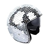 Wenbones Discokugel Hüte, Diskokugel Helm Disco Dekor Helme mit Einziehbarem Visier, Glitzer-Spiegelkugel-Helm, Disco-Party-Helm-Hut Für DJ-Club, Bühne, Party, Hochzeit, Urlaub (Stern)