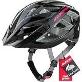ALPINA PANOMA - Reflektierender & Optimal Belüfteter Fahrradhelm Mit Fliegennetz & Nachrüstbarem LED Für Erwachsene, Black-pink Gloss, S (52-57 cm)