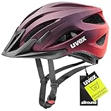 uvex viva 3 - leichter Allround-Helm für Damen und Herren - individuelle Größenanpassung - waschbare Innenausstattung - plum - grapefruit matt - 52-57 cm