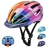 Kopobob Fahrradhelm Kinder Jungen 50-57CM Kinder Fahrradhelm mit Licht Kinder Fahrradhelm mit Visier Fahrradhelm Mädchen Mehrere Belüftung Helm Kinder 5-13 Jahre