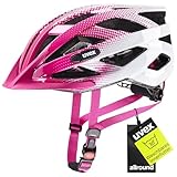 uvex air Wing - Leichter Fahrradhelm für Damen und Herren - individuelle Größenanpassung - pink-White - 52-57 cm