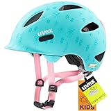 uvex OYO Style - Leichter Fahrradhelm für Kinder - individuelle Größenanpassung Mustern - Flowers Cyan matt - 50-54 cm