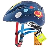 uvex Kid 2 cc - Leichter Kinder-Helm für Kinder - individuelle Größenanpassung - erweiterbar mit LED-Licht - Dark Blue Rocket matt - 46-52 cm