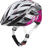 ALPINA PANOMA 2.0 - Optimal Anpassbarer, Belüfteter City & Touren Fahrradhelm Mit Fliegennetz & Nachrüstbarem LED Für Erwachsene, pearlwhite-magenta gloss, 52-57 cm