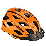 FISCHER Erwachsene Fahrradhelm, Radhelm, Cityhelm Urban, S/M, 52-59cm, orange, mit beleuchtetem Innenring-System