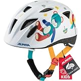 ALPINA XIMO - Leichter, Sicherer & Bruchfester Fahrradhelm Mit Optionalen LED-Licht Für Kinder, White Bear Gloss, 49-54 cm