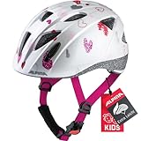ALPINA Mädchen, Fahrradhelm, White Hearts Gloss, 47-51 cm